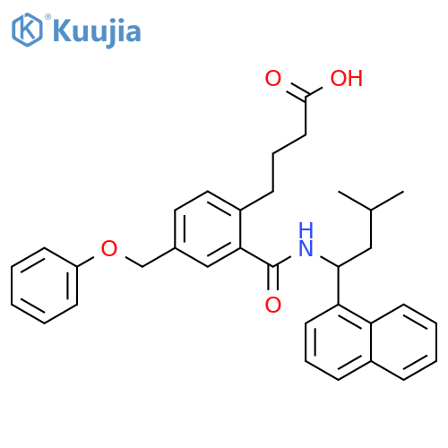 Benzenebutanoic acid,2-[[[3-methyl-1-(1-naphthalenyl)butyl]amino]carbonyl]-4-(phenoxymethyl)- structure