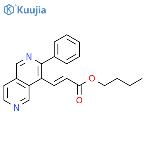 2-Propenoic acid, 3-(3-phenyl-2,6-naphthyridin-4-yl)-, butyl ester, (2E)- structure