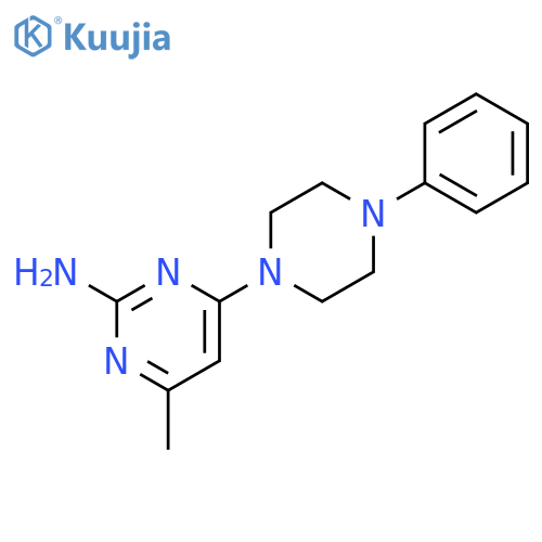 2-PYRIMIDINAMINE, 4-METHYL-6-(4-PHENYL-1-PIPERAZINYL)- structure