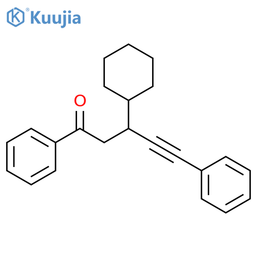 4-Pentyn-1-one, 3-cyclohexyl-1,5-diphenyl- structure