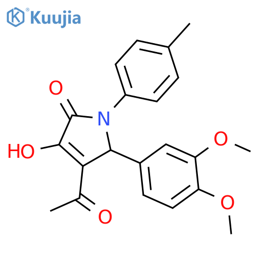 <br>4-acetyl-5-(3,4-dimethoxyphenyl)-3-hydroxy-1-(4-methylphenyl)-1,5-dihydro-2 H-pyrrol-2-one structure