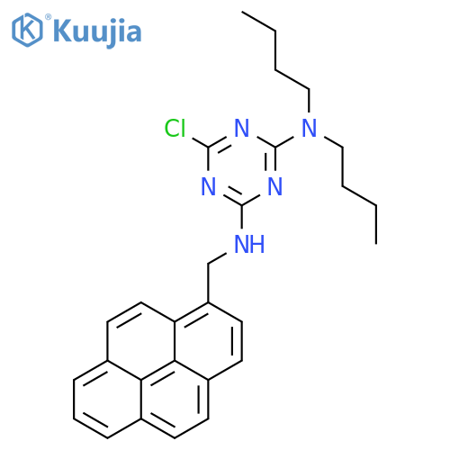 1,3,5-Triazine-2,4-diamine, N,N-dibutyl-6-chloro-N'-(1-pyrenylmethyl)- structure