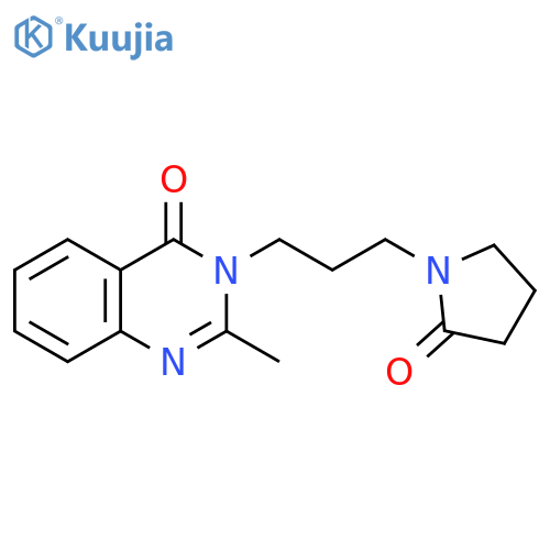 4(3H)-Quinazolinone, 2-methyl-3-[3-(2-oxo-1-pyrrolidinyl)propyl]- structure