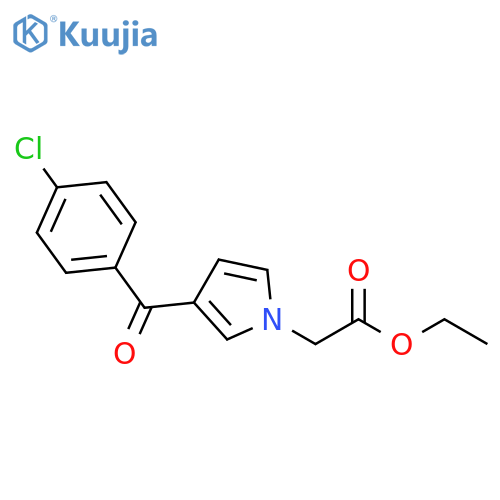 1H-Pyrrole-1-acetic acid, 3-(4-chlorobenzoyl)-, ethyl ester structure