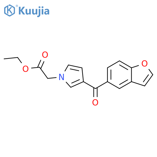 1H-Pyrrole-1-acetic acid, 3-(5-benzofuranylcarbonyl)-, ethyl ester structure