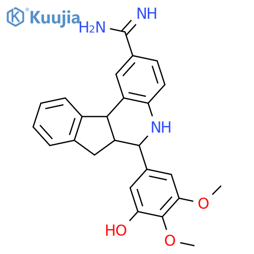 5H-Indeno[2,1-c]quinoline-2-carboximidamide,6,6a,7,11b-tetrahydro-6-(3-hydroxy-4,5-dimethoxyphenyl)- structure