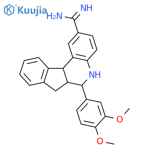 5H-Indeno[2,1-c]quinoline-2-carboximidamide,6-(3,4-dimethoxyphenyl)-6,6a,7,11b-tetrahydro- structure