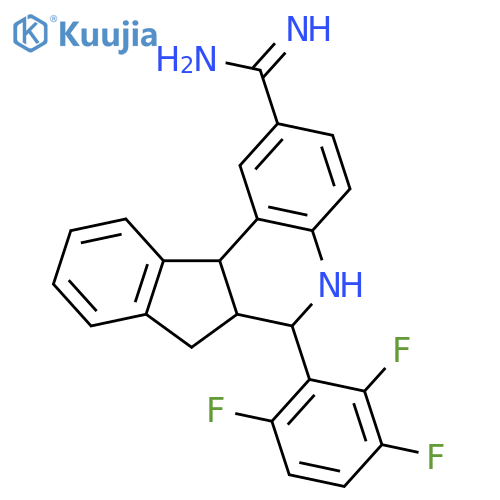 5H-Indeno[2,1-c]quinoline-2-carboximidamide,6,6a,7,11b-tetrahydro-6-(2,3,6-trifluorophenyl)- structure