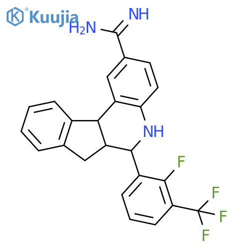 5H-Indeno[2,1-c]quinoline-2-carboximidamide,6-[2-fluoro-3-(trifluoromethyl)phenyl]-6,6a,7,11b-tetrahydro- structure