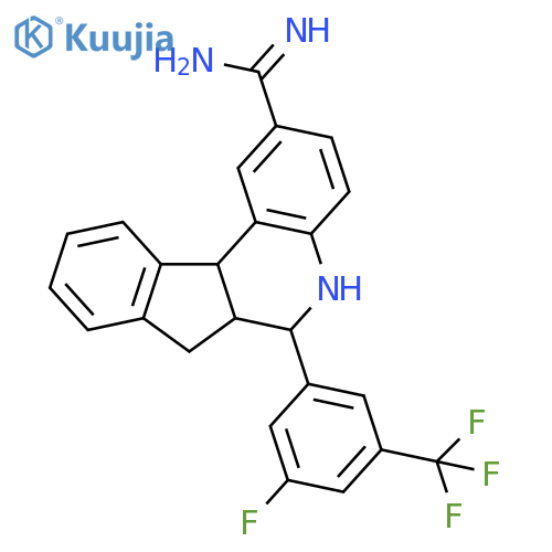 5H-Indeno[2,1-c]quinoline-2-carboximidamide,6-[3-fluoro-5-(trifluoromethyl)phenyl]-6,6a,7,11b-tetrahydro- structure