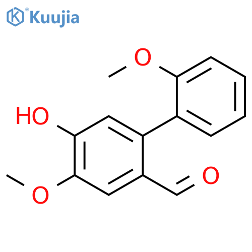 [1,1'-Biphenyl]-2-carboxaldehyde, 5-hydroxy-2',4-dimethoxy- structure