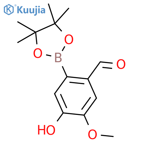 4-hydroxy-5-methoxy-2-(4,4,5,5-tetramethyl-1,3,2-dioxaborolan-2-yl)benzaldehyde structure
