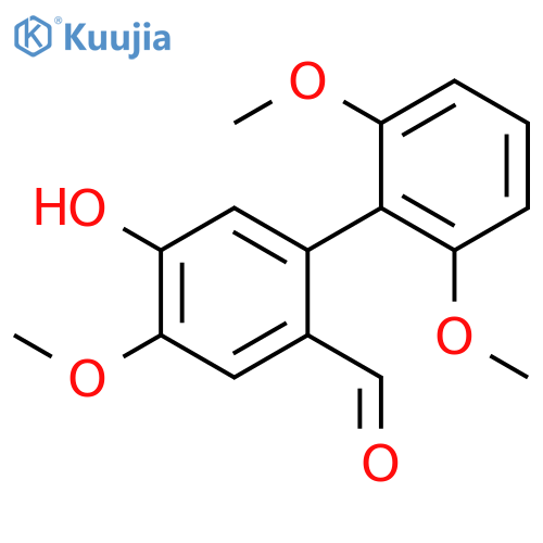 [1,1'-Biphenyl]-2-carboxaldehyde, 5-hydroxy-2',4,6'-trimethoxy- structure