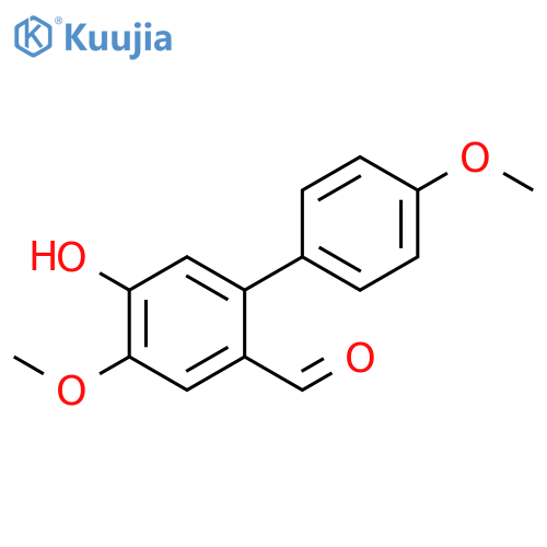 [1,1'-Biphenyl]-2-carboxaldehyde, 5-hydroxy-4,4'-dimethoxy- structure
