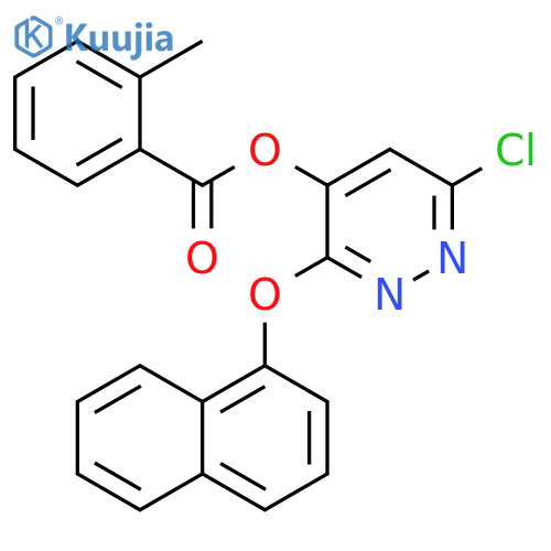 Benzoic acid, 2-methyl-, 6-chloro-3-(1-naphthalenyloxy)-4-pyridazinylester structure