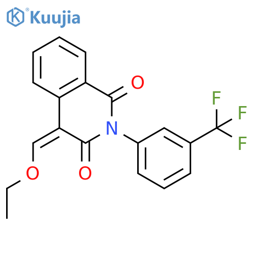 4-(ethoxymethylidene)-2-[3-(trifluoromethyl)phenyl]-1,2,3,4-tetrahydroisoquinoline-1,3-dione structure