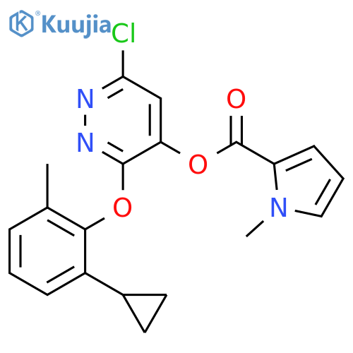 1H-Pyrrole-2-carboxylic acid, 1-methyl-,6-chloro-3-(2-cyclopropyl-6-methylphenoxy)-4-pyridazinyl ester structure