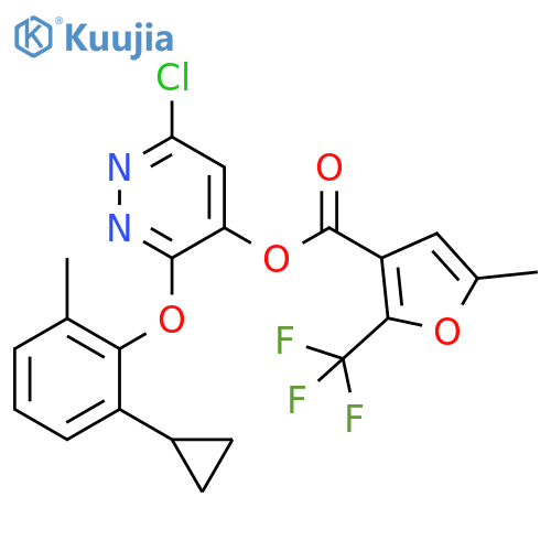 3-Furancarboxylic acid, 5-methyl-2-(trifluoromethyl)-,6-chloro-3-(2-cyclopropyl-6-methylphenoxy)-4-pyridazinyl ester structure