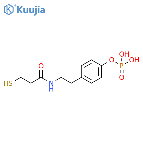 Propanamide, 3-mercapto-N-[2-[4-(phosphonooxy)phenyl]ethyl]- structure