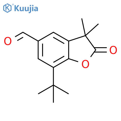 5-Benzofurancarboxaldehyde,7-(1,1-dimethylethyl)-2,3-dihydro-3,3-dimethyl-2-oxo- structure