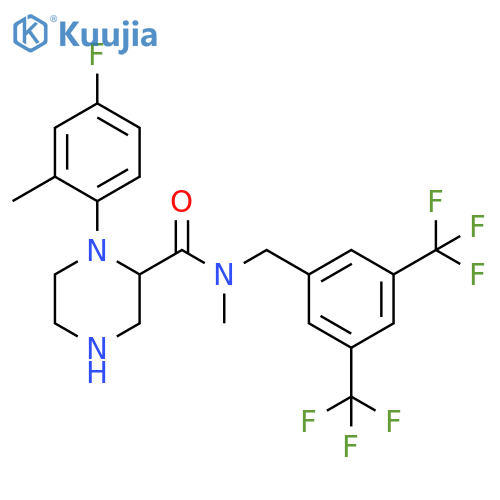 2-Piperazinecarboxamide,N-[[3,5-bis(trifluoromethyl)phenyl]methyl]-1-(4-fluoro-2-methylphenyl)-N-methyl- structure