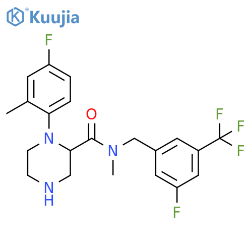 2-Piperazinecarboxamide,1-(4-fluoro-2-methylphenyl)-N-[[3-fluoro-5-(trifluoromethyl)phenyl]methyl]-N-methyl- structure
