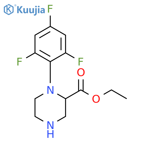 2-Piperazinecarboxylic acid, 1-(2,4,6-trifluorophenyl)-, ethyl ester structure