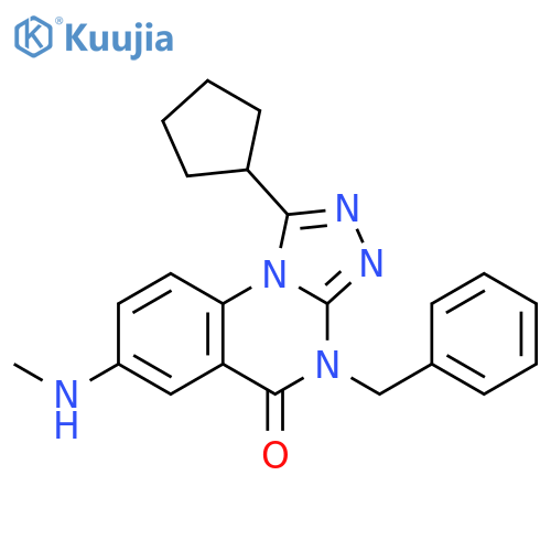 [1,2,4]Triazolo[4,3-a]quinazolin-5(4H)-one,1-cyclopentyl-7-(methylamino)-4-(phenylmethyl)- structure