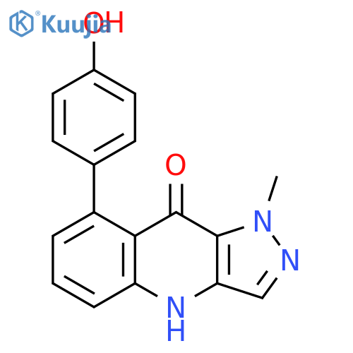 9H-Pyrazolo[4,3-b]quinolin-9-one,1,4-dihydro-8-(4-hydroxyphenyl)-1-methyl- structure