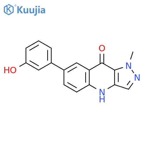 9H-Pyrazolo[4,3-b]quinolin-9-one,1,4-dihydro-7-(3-hydroxyphenyl)-1-methyl- structure