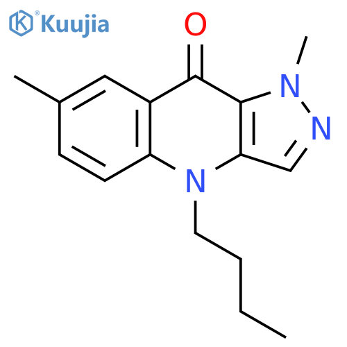9H-Pyrazolo[4,3-b]quinolin-9-one, 4-butyl-1,4-dihydro-1,7-dimethyl- structure