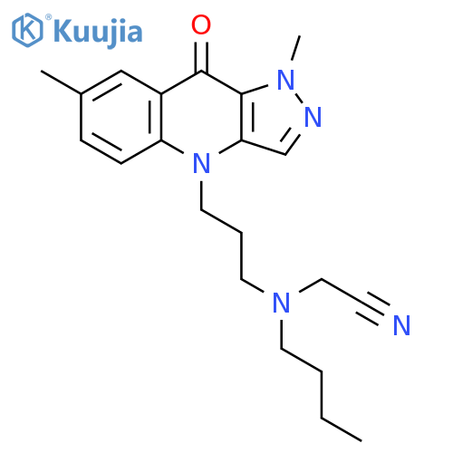 Acetonitrile,[butyl[3-(1,9-dihydro-1,7-dimethyl-9-oxo-4H-pyrazolo[4,3-b]quinolin-4-yl)propyl]amino]- structure
