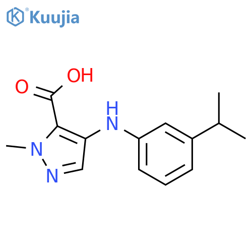 1H-Pyrazole-5-carboxylic acid,1-methyl-4-[[3-(1-methylethyl)phenyl]amino]- structure