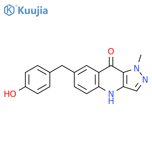 9H-Pyrazolo[4,3-b]quinolin-9-one,1,4-dihydro-7-[(4-hydroxyphenyl)methyl]-1-methyl- structure