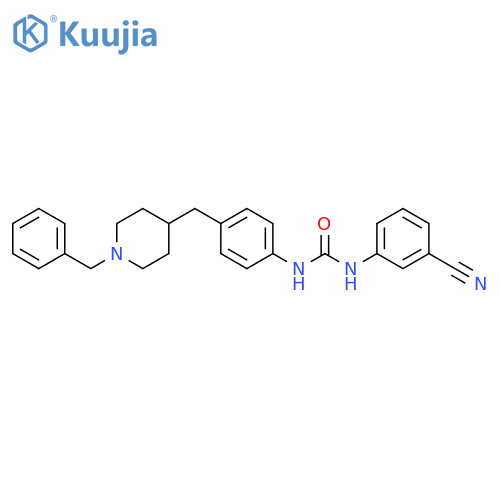 Urea,N-(3-cyanophenyl)-N'-[4-[[1-(phenylmethyl)-4-piperidinyl]methyl]phenyl]- structure