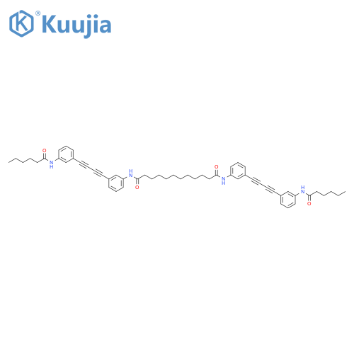 Dodecanediamide,N,N'-bis[3-[4-[3-[(1-oxohexyl)amino]phenyl]-1,3-butadiynyl]phenyl]- structure
