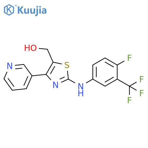 5-Thiazolemethanol,2-[[4-fluoro-3-(trifluoromethyl)phenyl]amino]-4-(3-pyridinyl)- structure