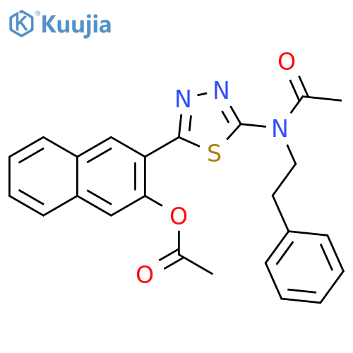 Acetamide,N-[5-[3-(acetyloxy)-2-naphthalenyl]-1,3,4-thiadiazol-2-yl]-N-(2-phenylethyl)- structure