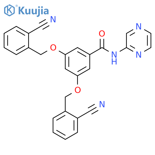 Benzamide, 3,5-bis[(2-cyanophenyl)methoxy]-N-pyrazinyl- structure