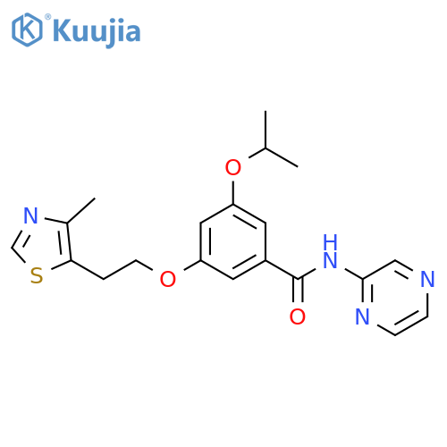 Benzamide,3-(1-methylethoxy)-5-[2-(4-methyl-5-thiazolyl)ethoxy]-N-pyrazinyl- structure