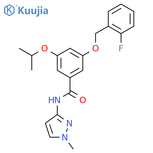 Benzamide,3-[(2-fluorophenyl)methoxy]-5-(1-methylethoxy)-N-(1-methyl-1H-pyrazol-3-yl)- structure