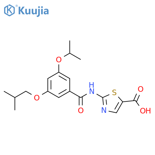5-Thiazolecarboxylic acid,2-[[3-(1-methylethoxy)-5-(2-methylpropoxy)benzoyl]amino]- structure