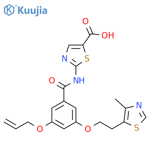 5-Thiazolecarboxylic acid,2-[[3-[2-(4-methyl-5-thiazolyl)ethoxy]-5-(2-propenyloxy)benzoyl]amino]- structure