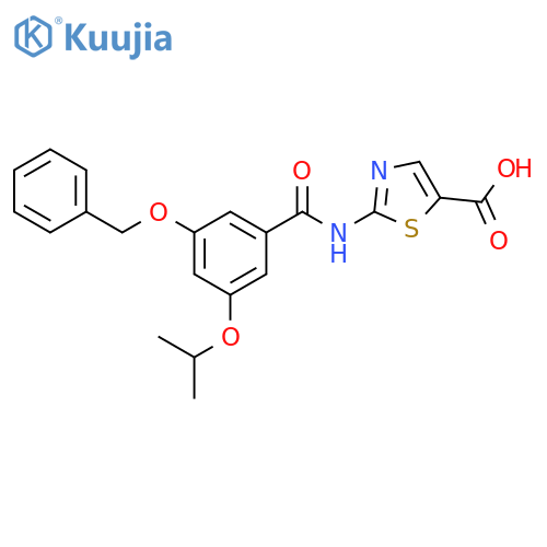 5-Thiazolecarboxylic acid,2-[[3-(1-methylethoxy)-5-(phenylmethoxy)benzoyl]amino]- structure