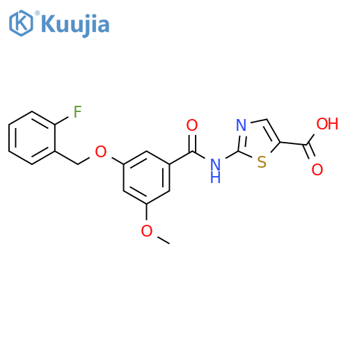 5-Thiazolecarboxylic acid,2-[[3-[(2-fluorophenyl)methoxy]-5-methoxybenzoyl]amino]- structure