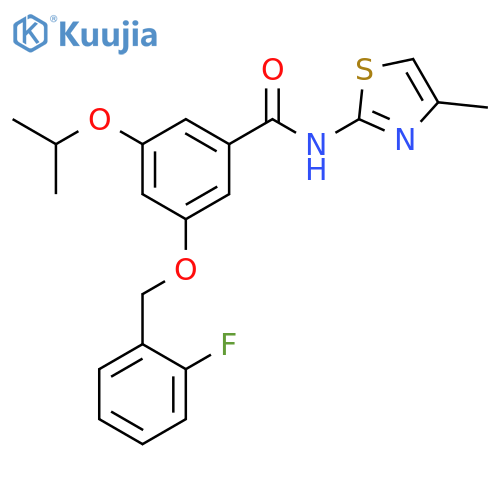 Benzamide,3-[(2-fluorophenyl)methoxy]-5-(1-methylethoxy)-N-(4-methyl-2-thiazolyl)- structure