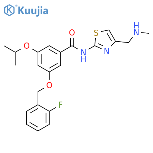 Benzamide,3-[(2-fluorophenyl)methoxy]-N-[4-[(methylamino)methyl]-2-thiazolyl]-5-(1-methylethoxy)- structure
