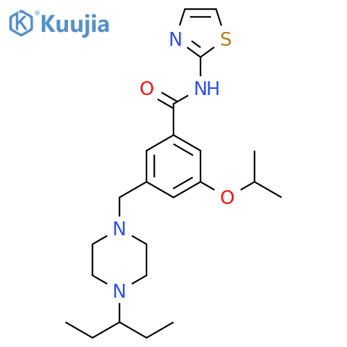 Benzamide,3-[[4-(1-ethylpropyl)-1-piperazinyl]methyl]-5-(1-methylethoxy)-N-2-thiazolyl- structure