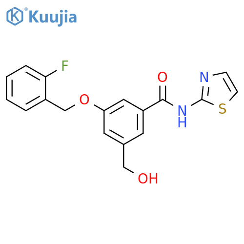 Benzamide,3-[(2-fluorophenyl)methoxy]-5-(hydroxymethyl)-N-2-thiazolyl- structure