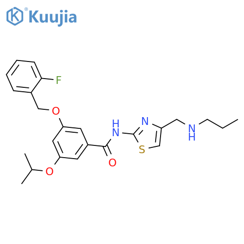 Benzamide,3-[(2-fluorophenyl)methoxy]-5-(1-methylethoxy)-N-[4-[(propylamino)methyl]-2-thiazolyl]- structure